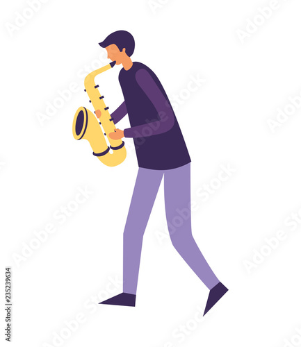 man with saxophone orchestra instrument