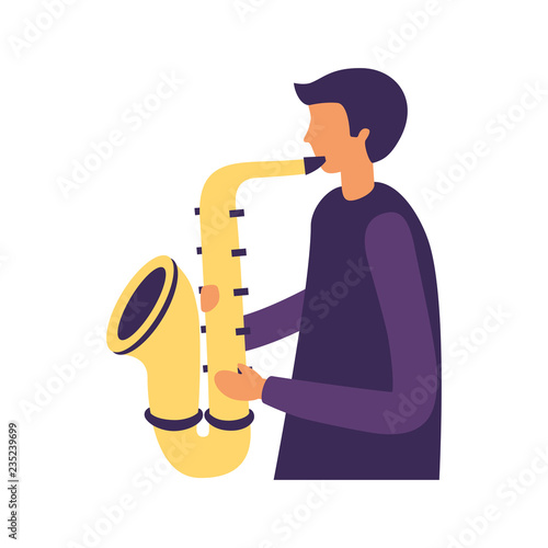 man with saxophone orchestra instrument