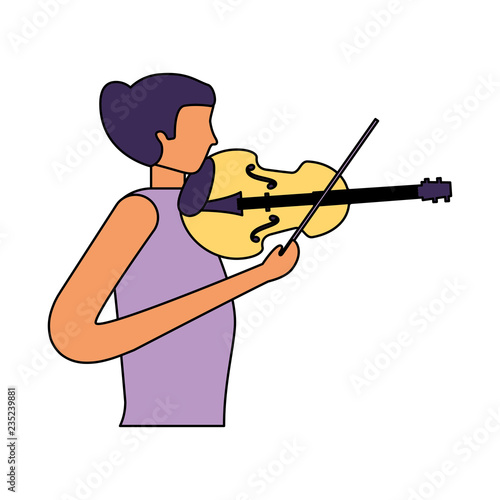 woman standing playing violin music