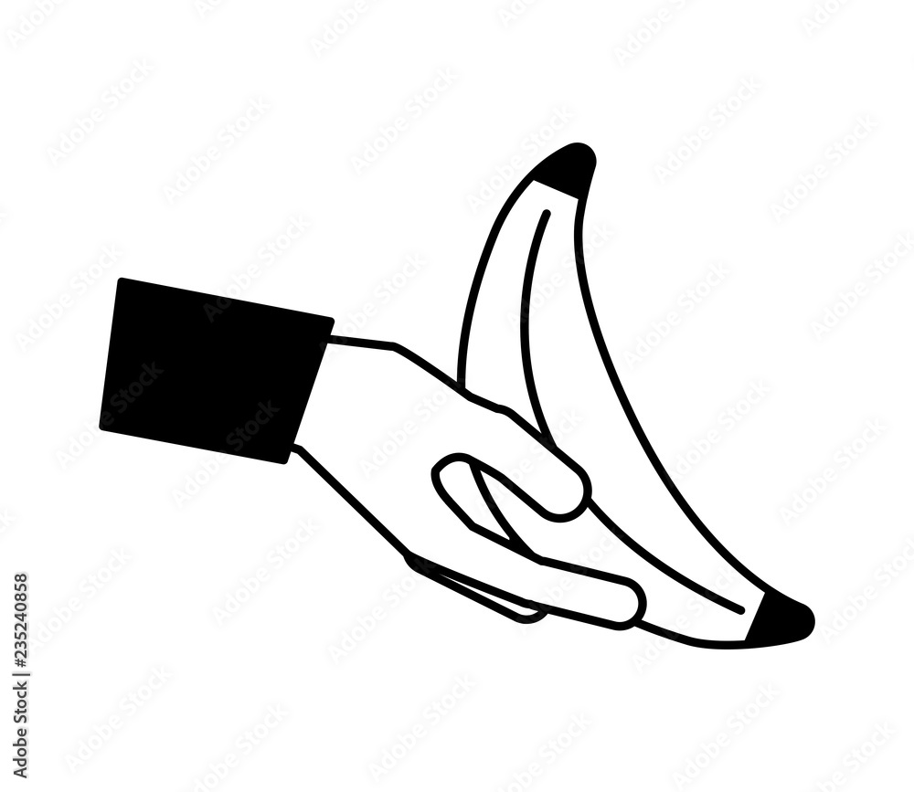 Obraz premium hand holding banana