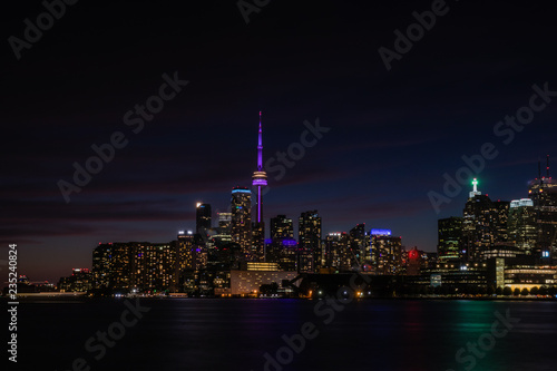 Colorful lights of the Toronto night