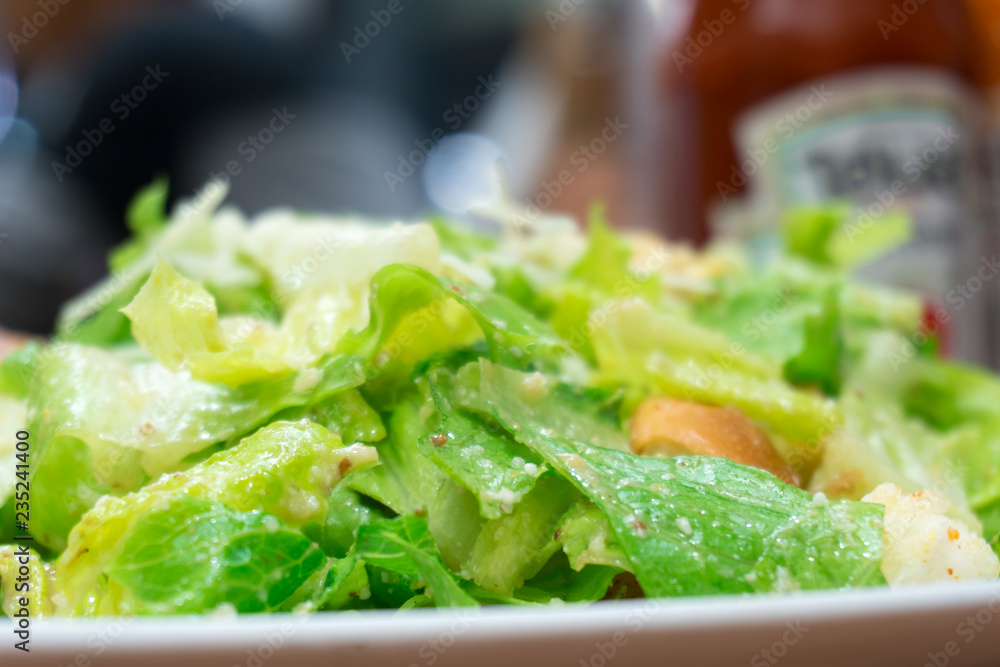 Fresh healthy Caesar salad on plate Fresh healthy Caesar salad on plate