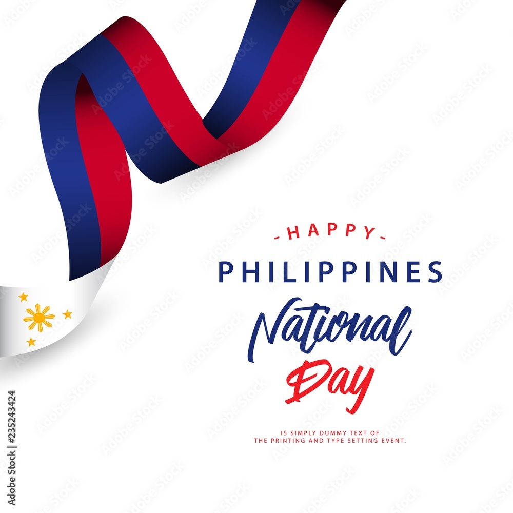 Obraz premium Happy Philippines National Day Vector Template Design Illustration