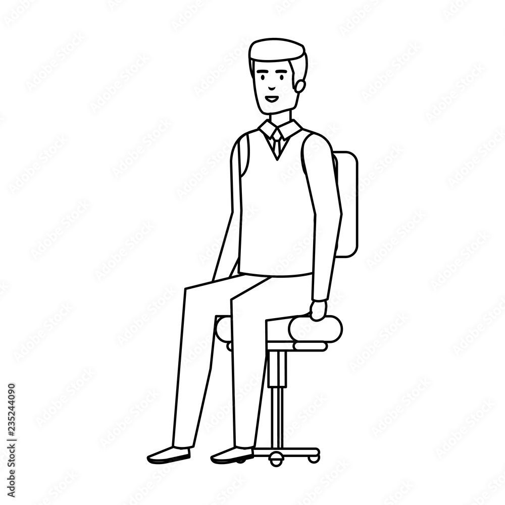 elegant businessman sitting in the chair elegant businessman sitting in the chair