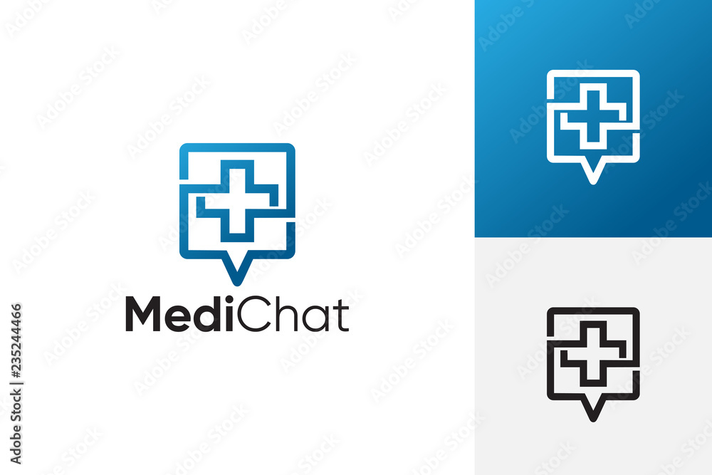 Fototapeta premium Medical Chat, Consult Logo Template Design.