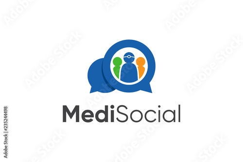 Medical Social Consult Logo Template Design.