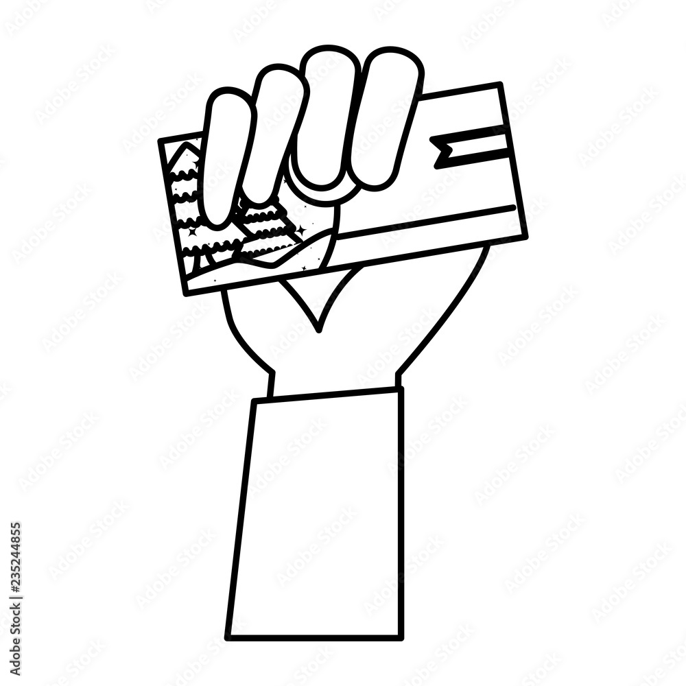 Fototapeta premium hand with merry christmas card