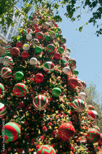 Photography Sydney Australia, decorated Christmas tree in Martin Place