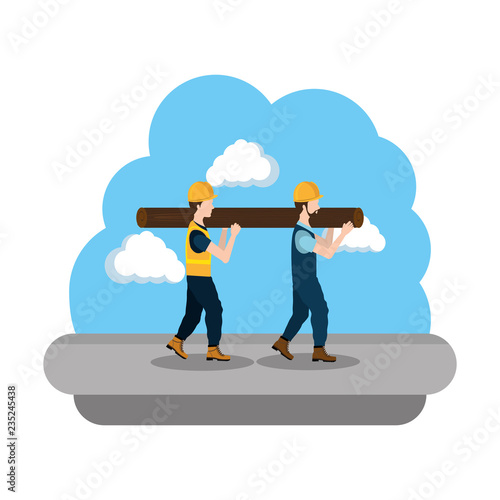 builders construction working scene