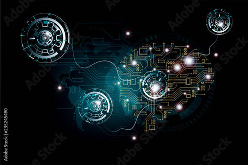 Wallpaper Mural abstract science Big data visualization. Futuristic Artificial intelligence . Cyber mind aesthetic design concept.and empty box for copy space. Torontodigital.ca