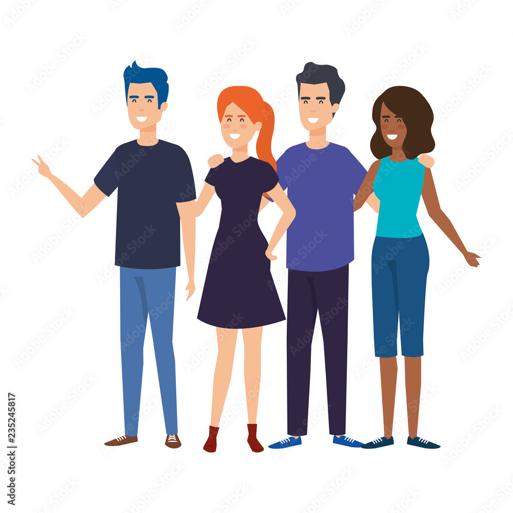 Fototapeta premium group of people characters