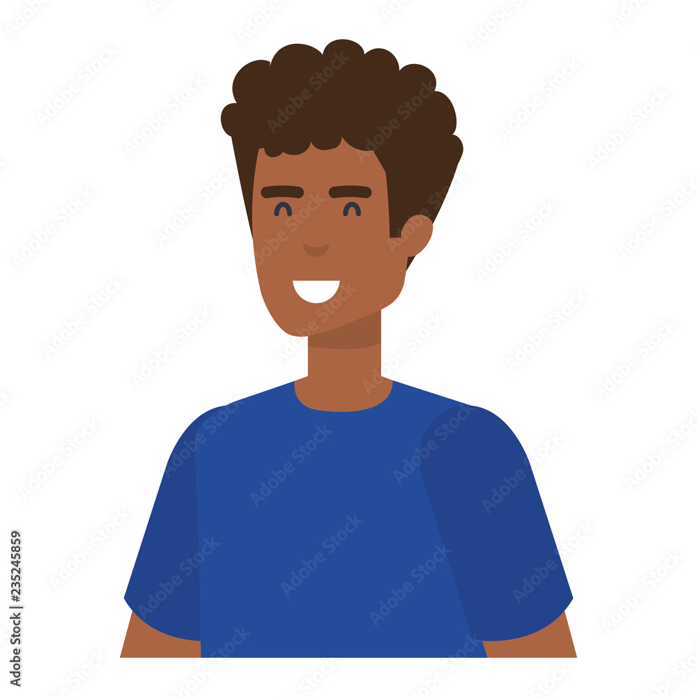young and casual black man character young and casual black man character