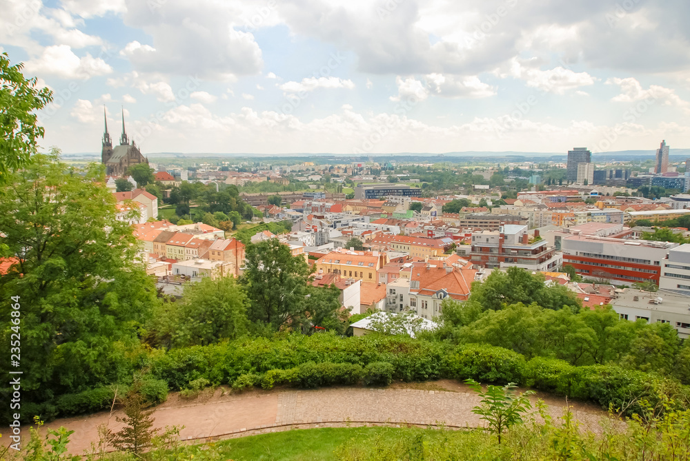 Landscape of Brno from the hill of the Spilberk castle, Spielberg, Czech Republic