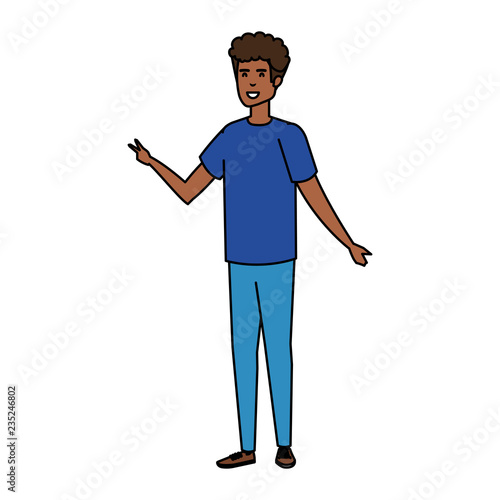 young and casual black man character