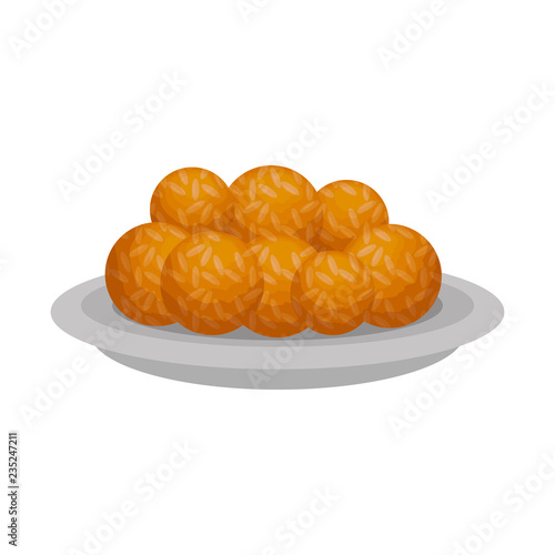 dish with Halwas of sugar