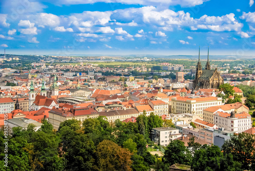 Landscape of Brno from the hill of the Spilberk castle, Spielberg, Czech Republic photo