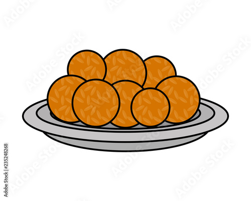 dish with Halwas of sugar