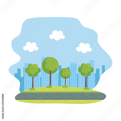 park landscape scene icon