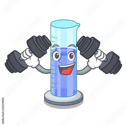 Fitness graduated cylinder with on mascot liquid