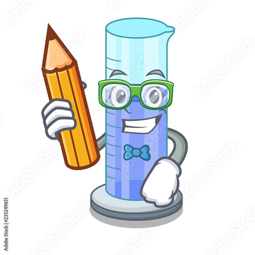 Student graduated cylinder icon in outline character