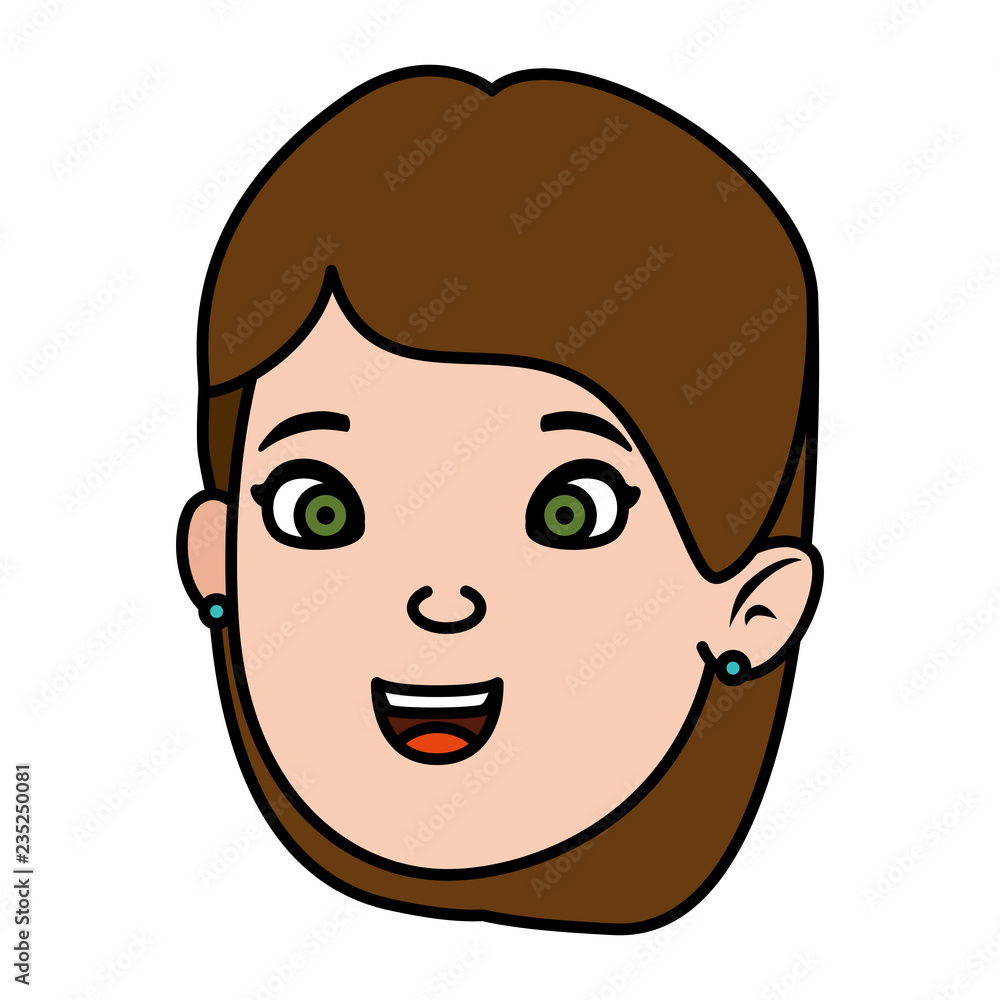 beautiful little girl head character