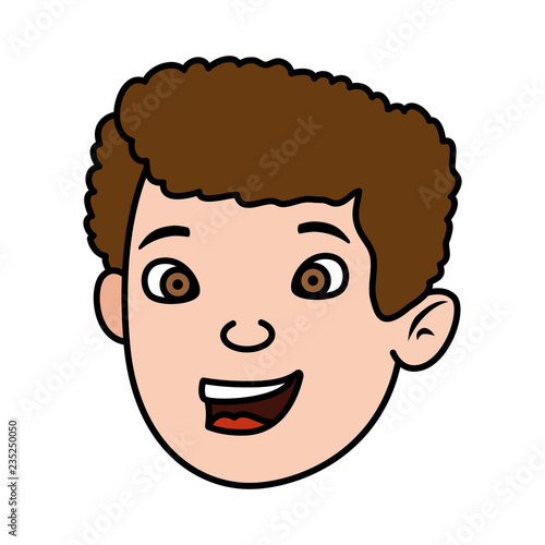 Wallpaper Mural cute little boy head character Torontodigital.ca