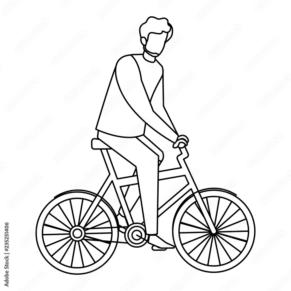 young man in bicycle avatar character young man in bicycle avatar character