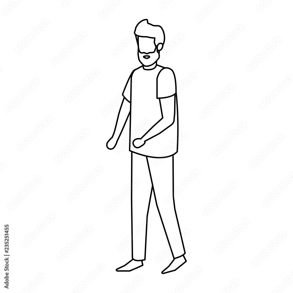 young man with beard avatar character young man with beard avatar character
