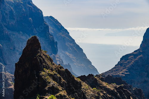 Stunning view of the gorge and the village of Masca.Tenerife. Canary Islands. Spain