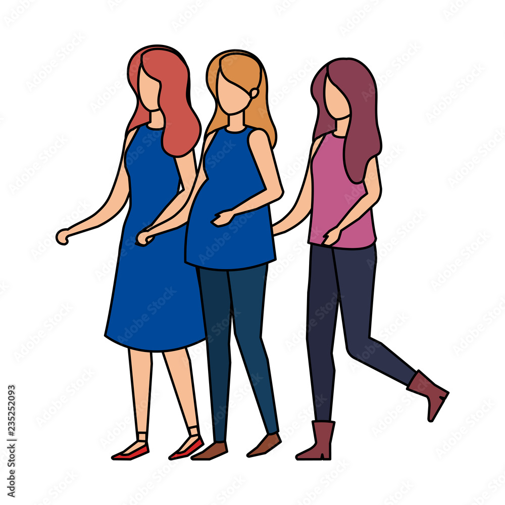 Obraz premium group of women characters