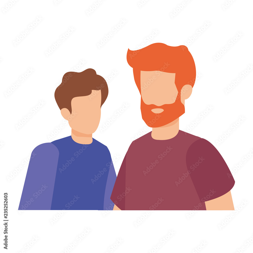 Obraz premium young and casual couple men characters