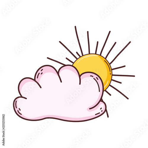 cute fairytale cloud with sun