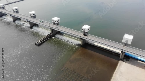 ドローン空撮　利根大堰　日本の風景