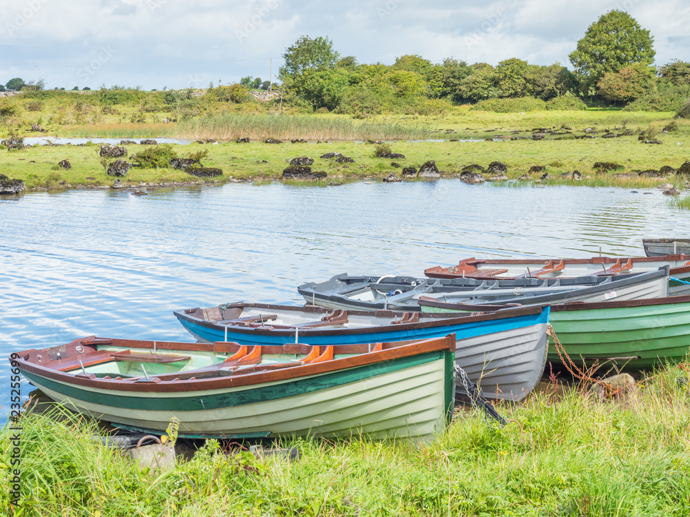 Boats Near Annaghkeen Pier in Ireland