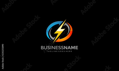 Power Electric Logo - Electricity icon - Energy Lightning Vector Template