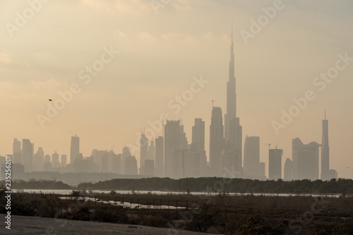Dubai skyline from Ras Al Khor, United Arab Emirates