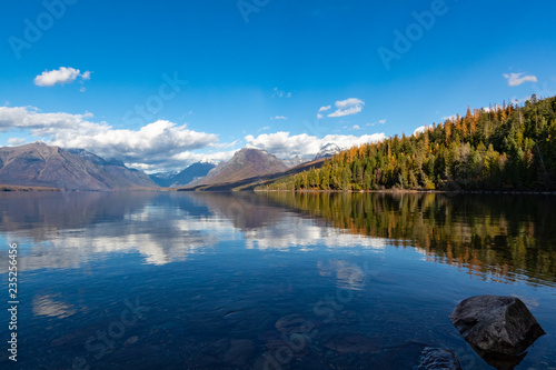 Forest and Mountain Reflections on Lake