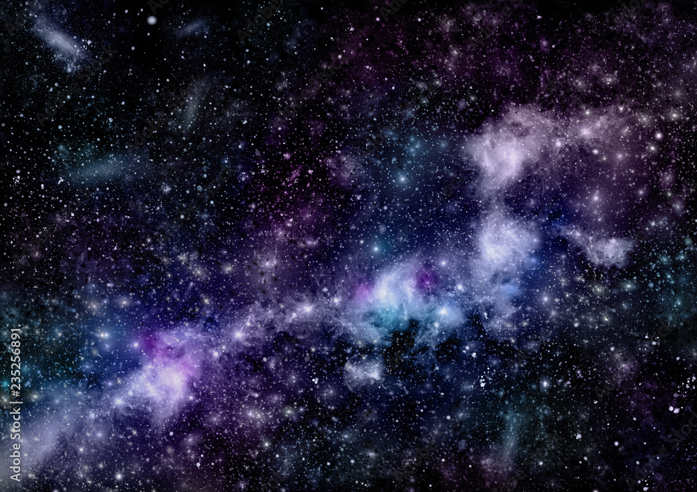 Naklejka premium A space of the galaxy ,atmosphere with stars at dark background.