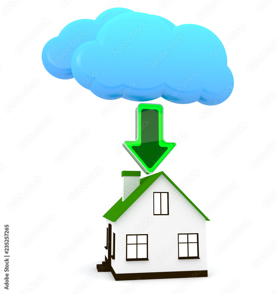 Loading data from a digital cloud - conceptual image Loading data from a digital cloud - conceptual image