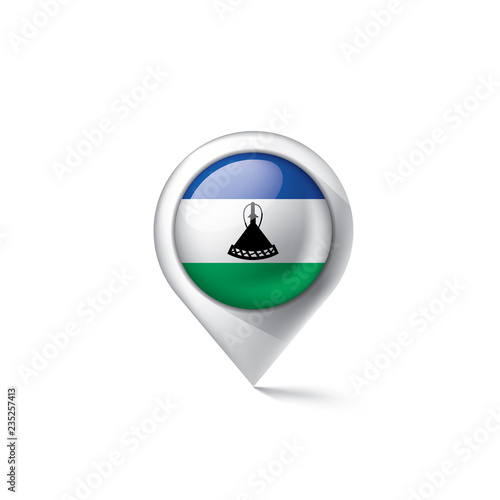 Lesotho flag, vector illustration on a white background