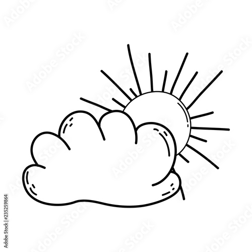 cute fairytale cloud with sun