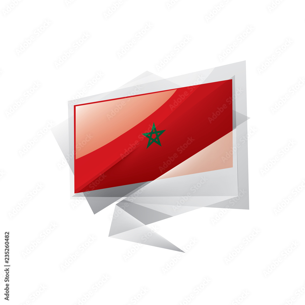 Morocco flag, vector illustration on a white background