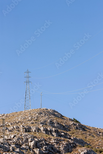 A view of an electricity pylon in Italy.