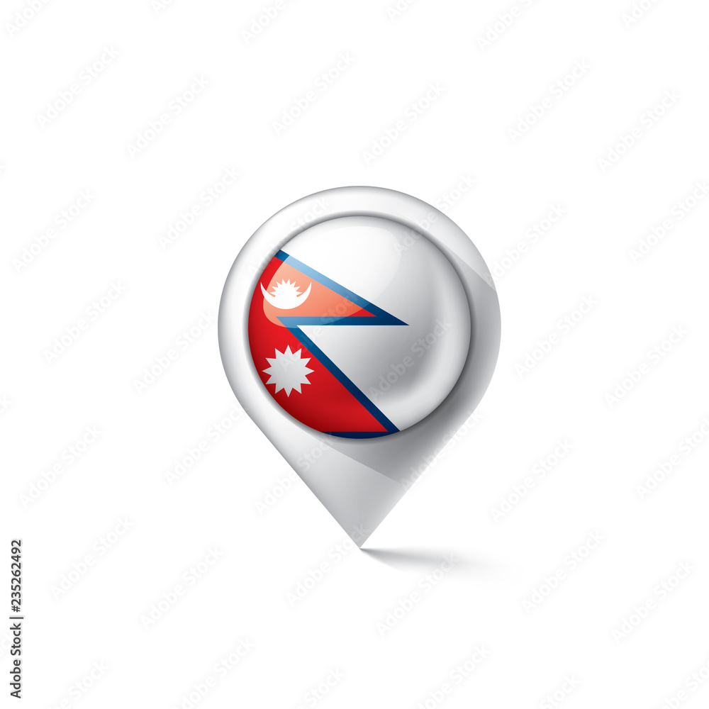 Nepal flag, vector illustration on a white background Nepal flag, vector illustration on a white background