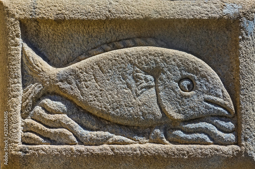 Slika na platnu particolare di un bassorilievo su pietra - 298