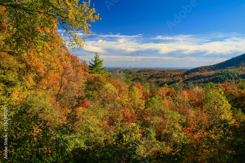 Fototapeta Naklejka Na Ścianę i Meble -  Indian summer with colorful fall foliage in the Great Smoky Mountains National Park