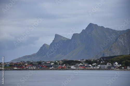 Norwegen, Lofoten, Flakstad, Ramberg, Svolvær, Leknes, Flakstadøya, Stortinden, Flakstadtinden, Sund, Bucht, Moltinden, Spengerleira, Gipfel, Berg, Fels, 