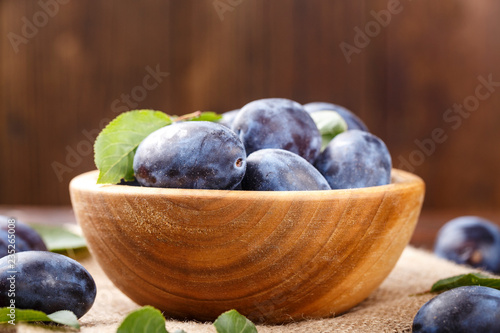 fresh plum in a plate