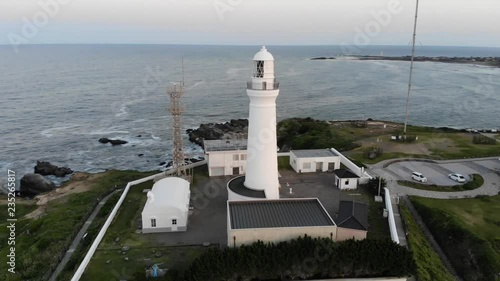 ドローン空撮　犬吠埼と灯台の風景