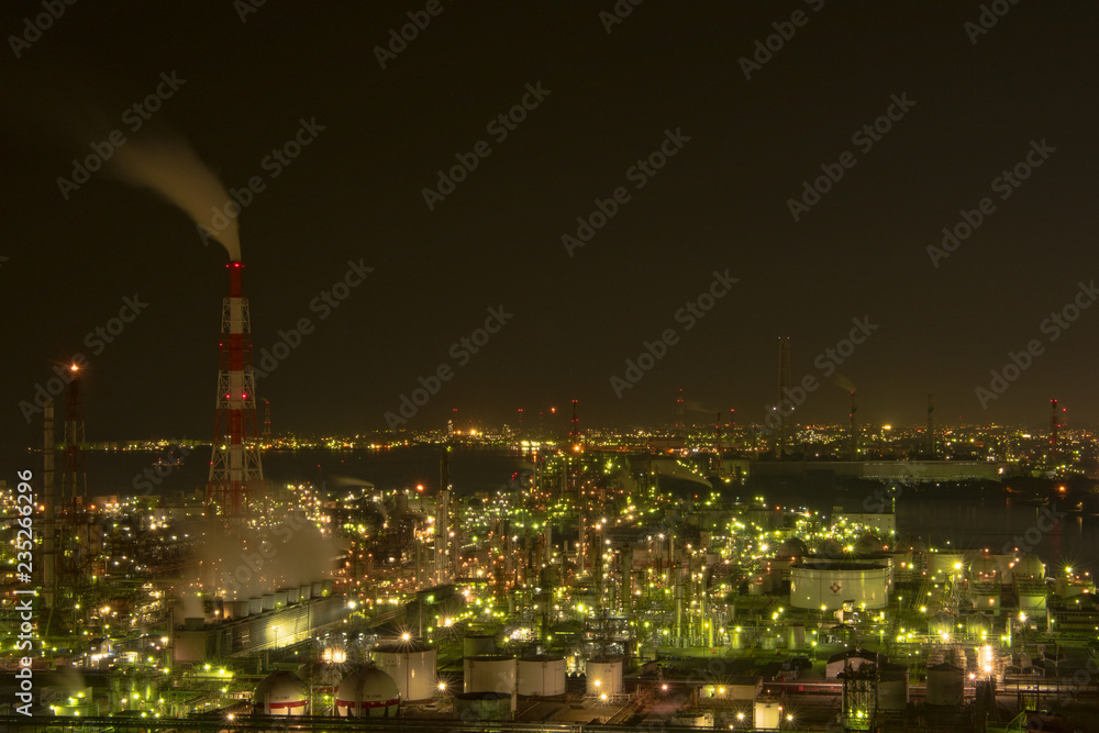Yokkaichi factory night view